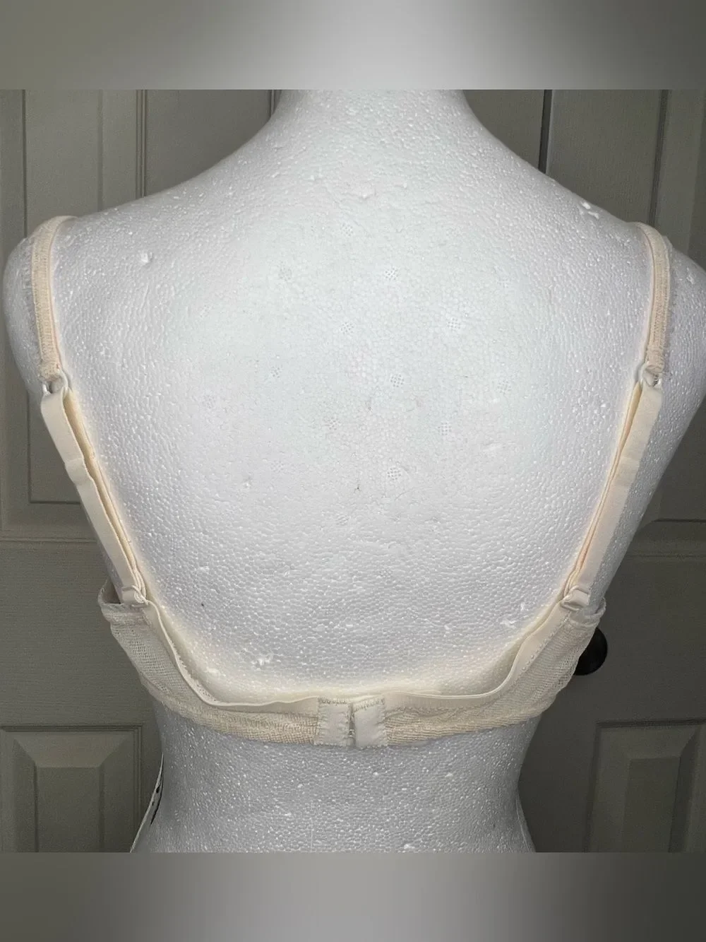 New Huit Cream Lace Mesh Underwire Coquette Bra Sz 36B